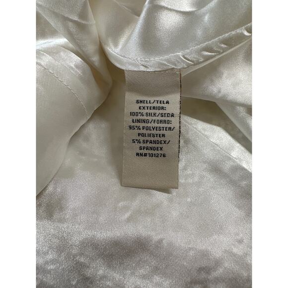 ECI New York 100% Silk Ivory Eyelet Ruffle Mini Spaghetti Strap Dress Size 10 - Picture 12 of 16